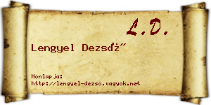 Lengyel Dezső névjegykártya